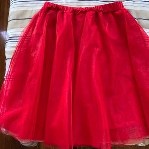 red tulle skirt
